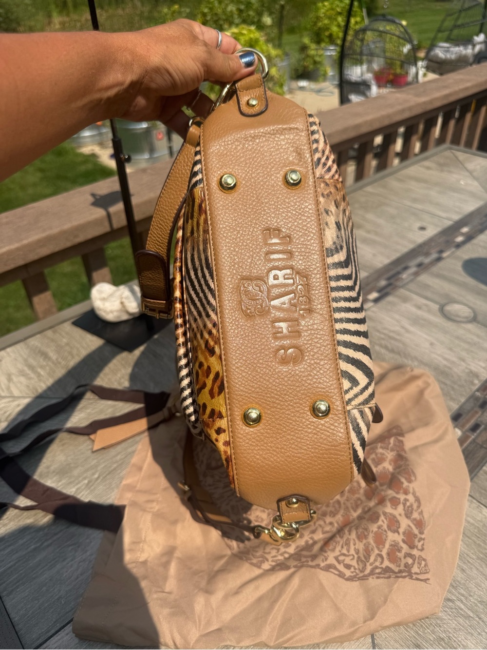 EUC Vintage Original by Sharif 1827 exotic genuine leather Hobo Shoulder Bag - Picture 8 of 13